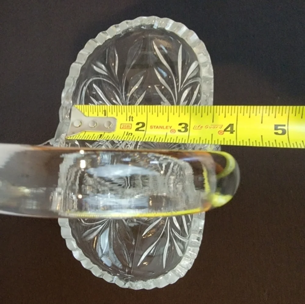 Princess House Diamond Cut Lead‎ Crystal Basket with Handle